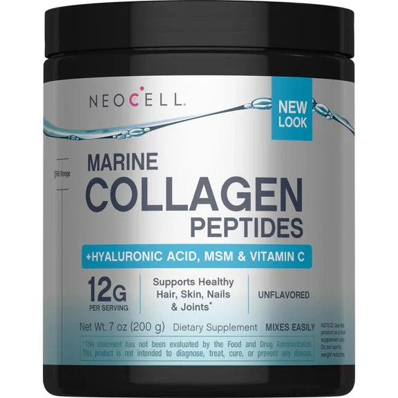 NeoCell Marine Collagen Peptides + Hyaluronic Acid, MSM & Vitamin C, 7 Oz (200 g)