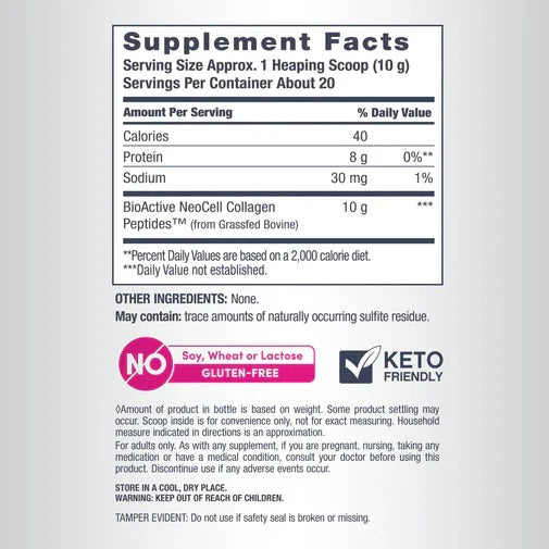 NeoCell Grassfed Super Collagen Peptides Powder, 7 Oz (200g)