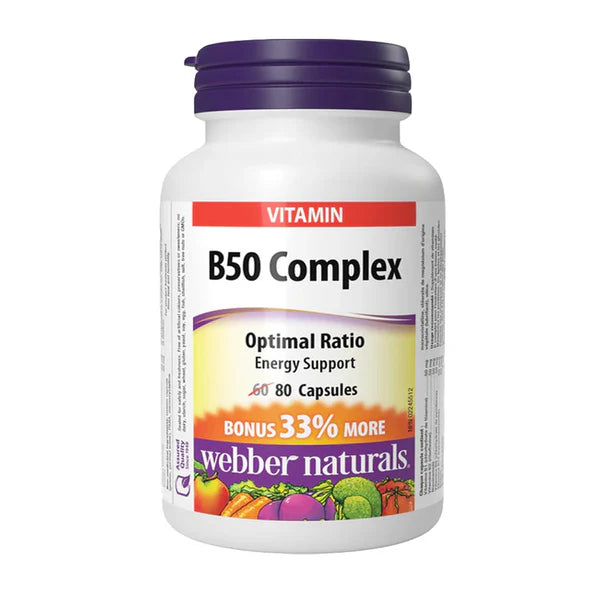 Webber Naturals B50 Complex, 80 Ct – The Vitamin Shop