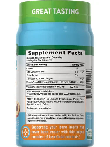 Nature's Truth Vitamin D3 and K2 complex 50 Gummies